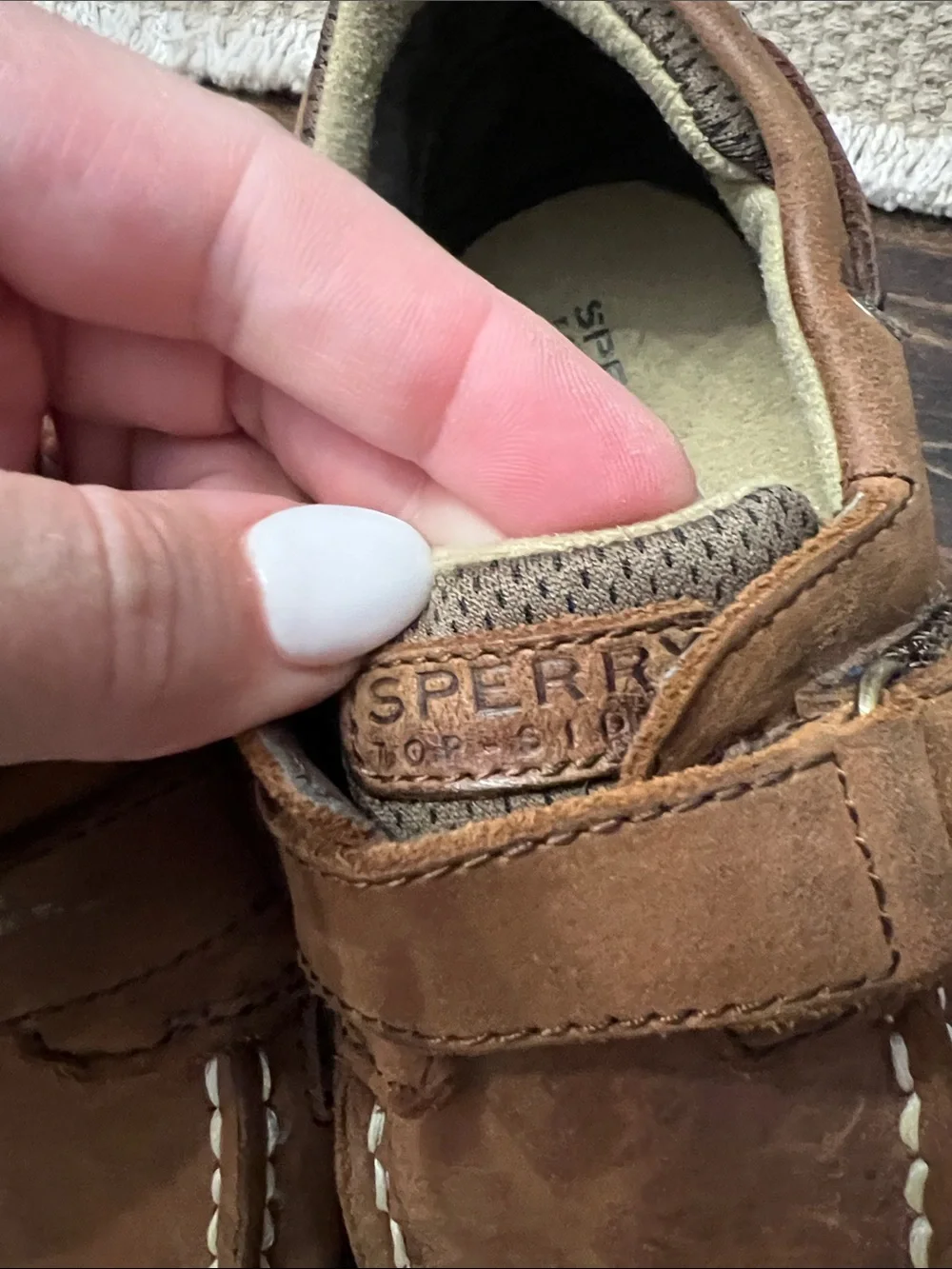 Sperry Boys Brown Hook-and-Loop Moccasin Shoes